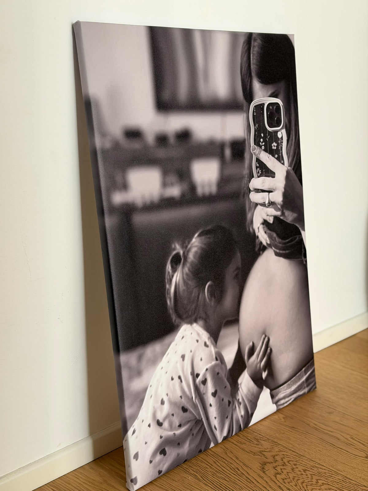 Dettaglio laterale del quadro fotografico su tela