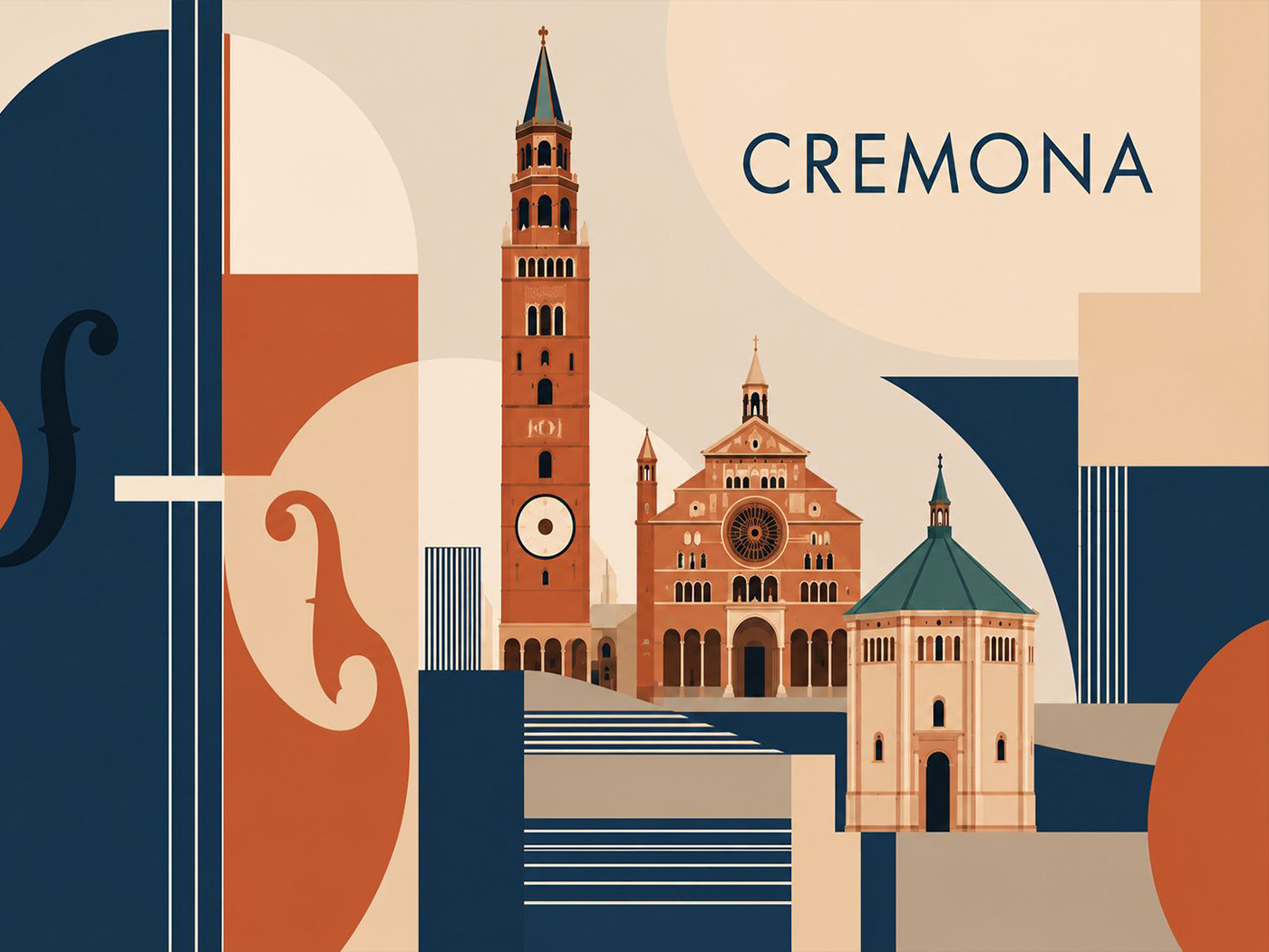 Tovaglietta Americana in pelle con stampa Cremona